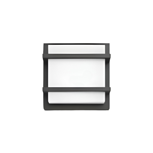 APLIQUE POLIPROPILENO CUADRADO  1 LUZ  E27 NEGRO